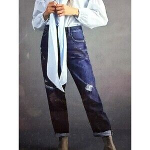 Anthropologie Women's Pilcro The Bow Boyfriend Jeans Barrel Size 27 T